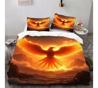 Zbeiba Housse de Couette 90x190cm Phénix de feu Mythique Parure de lit 90x190 cm,#2,Parure de Lit avec Fermeture Éclair Sets de Microfibre