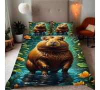 Zbeiba Housse de Couette Parures de lit 200x200cm Microfibre Douce et résistante - Entretien Facile avec imprimés de Pufferfish de la forêt Motifs(#4