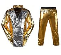 ZBH1985 Michael J Costume World Germany Tour Gold History Veste avec pantalon pour homme, Garçons dorés, 5-6 Years