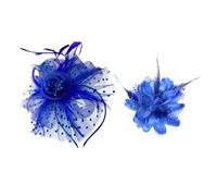 ZBHDEYG 1 accessoire de cheveux bleu pour femme, corsage, coiffe de mariage, chapeau de mariage, épingle à cheveux, fleur, bandeau bleu, taille unique