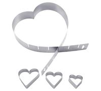 ZBHDEYG 1 anneau à gâteau en forme de cœur, 3 pièces en forme de cœur, moule à gâteau en forme de cœur, clip de cuisson, forme réglable