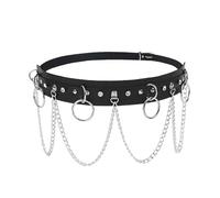 ZBHDEYG 1 ceinture punk noire, ceinture hip-hop, jk, gothique, ceinture à chaîne foncée, pour femme, convient pour les rendez-vous, les soirées dansantes, les jeux de rôle (97 x 4,5 cm)., Noir , 97 *