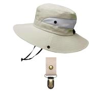 ZBHDEYG 1 chapeau de seau, 1 clip de chapeau, chapeau de mode pour femme, accessoire de protection UV, chapeau de protection solaire, chapeau de soleil pliable pour sports de plein air, beige, S/M