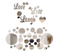 ZBHDEYG 1 lot de 32 autocollants muraux pour miroir, 1 jeu de lettres de fleurs, autocollants pour miroir sur le miroir sur le mur, autocollants pour carrelage de salle de bain