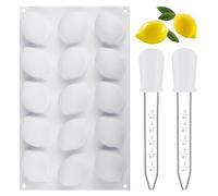 ZBHDEYG 1 moule à citrons, 2 compte-gouttes, moule de décoration de citron, moule en silicone, moule à fruits, moule à pain, moule à gâteau DIY