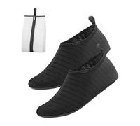 ZBHDEYG 1 paire de gants de plage avec tuba, 1 sac de rangement, chaussures antidérapantes, chaussures à séchage rapide, chaussures pieds nus de plage, chaussures de wading, Noir , Taille unique