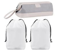 ZBHDEYG 1 paquet gris clair, 2 sacs transparents, sac de voyage, sac de voyage, paquet de sèche-cheveux