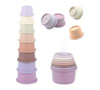 ZBHDEYG 1 pièce de gobelets empilables ronds colorés, jouets pour bébé, éducatifs, de bain, décoration chambre, jouet d'éducation précoce,