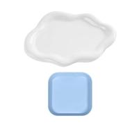 ZBHDEYG 1 plateau à bijoux en forme de nuage, 1 plateau carré, plateau à bijoux, plateau de présentation de bijoux, plateau en porcelaine nuage, plateau multi-usages