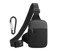 ZBHDEYG 1 sac de poitrine pour homme, 1 mousqueton, sac à bandoulière, sac de téléphone portable pour sports de plein air, sac à bandoulière étanche, sac de poitrine à bandoulière, convient pour le