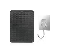 ZBHDEYG 1 set de table d'égouttement, 1 crochet, tapis d'égouttement en silicone, tapis d'égouttement de cuisine, tapis antidérapant