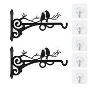 ZBHDEYG 2 Supports De Fleurs En Fer Forgé, 5 Crochets, Supports De Paniers De Plantes, Supports De Pots De Fleurs, Adaptés Pour Suspendre Des Pots De Fleurs Et Des Mangeoires À Oiseaux.