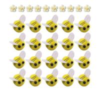 ZBHDEYG 20 Abeilles en Feutre, 10 Petites Fleurs, Jouets pour Abeilles, Mini Boules D'Abeilles en Feutre, Accessoires D'Artisanat Décoratifs
