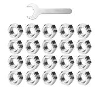 ZBHDEYG 21 Pièces Écrous Hexagonaux Acier Inoxydable M8, Clé à Molette Acier, Anti-Filetage, Moderne, Argenté