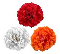 ZBHDEYG 3 Morceaux De Pinces À Cheveux, Pinces À Cheveux Fleur De Pivoine, Accessoires Cheveux Fleur, Pinces Dentelle, Accessoires Chapeau De Paille