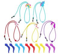 ZBHDEYG 5 Pièces De Sangles De Lunettes Pour Enfants, 5 Paires De Cache-Oreilles Anti-Chute, Porte-Lunettes, Corde À Lunettes Pour Enfants, Corde De Dessin Animé Pour Empêcher Les Lunettes De Tomber
