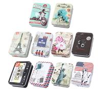 ZBHDEYG Lot de 10 boîtes métalliques, boîte en tôle avec couvercle, mini-boîte de rangement, conteneur de rangement en fer