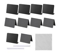 ZBHDEYG Lot de 10 étiquettes de prix, 2 stylos, 1 chiffon, effaçables, en forme de V, en forme de L, mini tableaux de prix, étiquettes de prix des produits, tableaux de table