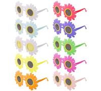 ZBHDEYG Lot de 10 paires de lunettes de soleil amusantes en forme de marguerite, pour séance photo, décoration de fête, Blanc., Taille unique