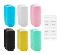 ZBHDEYG Lot de 12 coques en silicone et 2 autocollants - Couvercles anti-fuite - En silicone - Protection de bouteille de voyage - Bouchons de bouteille en silicone (multicolore)