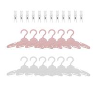ZBHDEYG Lot de 12 crochets de suspension pour poupée, 12 clips transparents, accessoires de vêtements de poupée, crochets de jouets