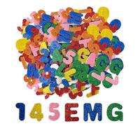 ZBHDEYG Lot de 170 autocollants alphanumériques scintillants, autocollants en majuscules, autocollants alphanumériques, autocollants de décoration de cartes, autocollants de bricolage, autocollants