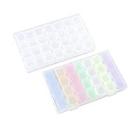 ZBHDEYG Lot de 2 boîtes de rangement pour nail art, 28 compartiments, Portable et transparent, 17.4 x 10.6 x 2.6 cm