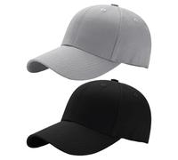 ZBHDEYG Lot de 2 Casquettes de Sport Réglables pour Homme et Femme - Baseball, Golf, Course, Activités d'Extérieur, Gris, S/M