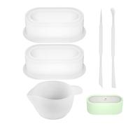 ZBHDEYG Lot de 2 moules en silicone, 3 outils de réglage de la colle, moule en silicone pour fleurs, moule ovale en silicone pour boîte de rangement