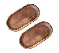 ZBHDEYG Lot de 2 palettes décoratives, palettes rondes en bois, bols à clés, palettes rondes en bois, bols décoratifs en bois, mini palettes de service