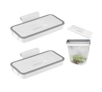 ZBHDEYG Lot de 2 supports de sac poubelle, accessoires de camping, poubelle suspendue, poubelle pliable, accessoires de cuisine, accessoires de camping, poubelle portable avec couvercle (blanc)