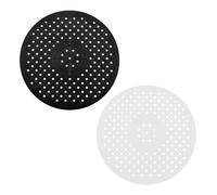 ZBHDEYG Lot de 2 tapis de protection pour évier, ronds, tapis de vidange d'évier, tapis d'évier, tapis de vaisselle de cuisine, noir, blanc, caoutchouc uni