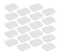 ZBHDEYG Lot de 20 boîtes de rangement vides en plastique avec couvercle, rectangulaires transparentes, mini boîtes de rangement pour petites pièces