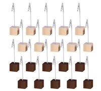 ZBHDEYG Lot de 20 supports photo en bois pour cartes de visite de bureau - Support photo - Porte-cartes postales - Porte-cartes de visite pour mariage
