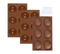 ZBHDEYG Lot de 3 moules ronds en silicone pour chocolat, gâteau, chocolat, biscuits, avec moule à crème blanche et grattoir à crème