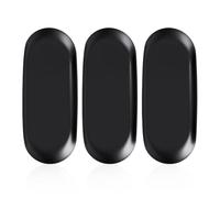 ZBHDEYG Lot de 3 plateaux ovales noirs en acier inoxydable, bijoux, monnaie, cosmétiques, salle de bain et coiffeuse