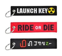 ZBHDEYG Lot de 3 porte-clés, étiquette de bagage tissée brodée, porte-clés personnalisé, porte-clés de sac, accessoire de pendentif, porte-clés pendentif, multicolore, 13 * 2,5 cm