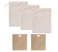 ZBHDEYG Lot de 3 sacs à pain en toile de jute, 2 sacs à pain de boulangerie, sacs à pain avec cordon de serrage, sacs à pain en lin pour pain, sacs de rangement pour baguettes