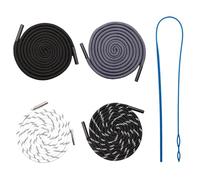 ZBHDEYG Lot de 4 cordons de serrage, 1 enfile-aiguille, cordons élastiques de pantalon, cordons de veste et de chapeau, ceinture de pantalon, bandeau en plastique, convient pour les pantalons de sport