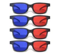 ZBHDEYG Lot de 4 lunettes TV 3D, lunettes 3D rouges et bleues, lunettes 3D pour regarder des films, lunettes 3D pour jeux d'ordinateur, lunettes 3D portables, Bleu/rouge, Taille unique