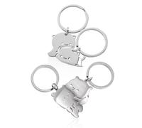 ZBHDEYG Lot de 4 porte-clés en métal, porte-clés en forme d'ours, porte-clés pour chien, pendentif ours mignon, porte-clés puzzle, porte-clés pour couple et amitié, argenté, taille unique