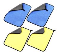ZBHDEYG Lot de 4 serviettes de voiture en microfibre, chiffons de nettoyage de voiture, super absorbants et durables, gris-jaune
