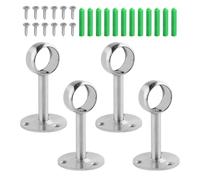 ZBHDEYG Lot de 4 supports de tringle à rideau de douche, en forme de U, support de tringle à rideau, support de tringle de douche, installation au plafond (argenté)