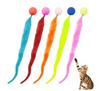 ZBHDEYG Lot de 5 balles en feutre pour chat - Balles de jouets amusantes pour chat - Bandes de jouets interactives pour chats d'intérieur - Jouet élastique