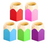 ZBHDEYG Lot de 5 pots à crayons de couleur contrastée - Porte-stylo créatif - Boîte de rangement pour papeterie - Boîte de rangement pour pinceaux de maquillage - Porte-stylo de bureau