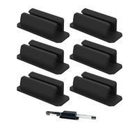 ZBHDEYG Lot de 6 clips pour stylo noirs - Anneau de stylo autocollant en silicone élastique - Porte-stylo autocollant - Clip multifonction - Accessoire de stylet