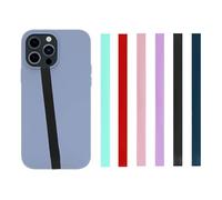 ZBHDEYG Lot de 6 cordons en caoutchouc pour téléphone portable, support de sangle de téléphone portable, sangle antivol pour téléphone portable, support pour anneau de téléphone, Noir, rouge, bleu