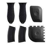 ZBHDEYG Lot de 6 couvercles de poignée de casserole, ensemble de poignées de four, kit de protection contre la chaleur, poignée de casserole en silicone, couvercle de rondelle en silicone. Support de