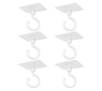 ZBHDEYG Lot de 6 crochets de plafond, crochets muraux adhésifs, crochets rotatifs, crochets adhésifs muraux et de plafond, crochets polyvalents, adaptés pour les cuisines et les salles de bain