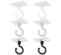 ZBHDEYG Lot de 6 Crochets Muraux Autocollants Rotatifs pour Plafond - Adhésifs, de Transport, pour Serviettes de Salle de Bain